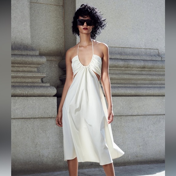 LBV Dresses & Skirts - LBV Cotton Halter Dress In Ivory Size XS